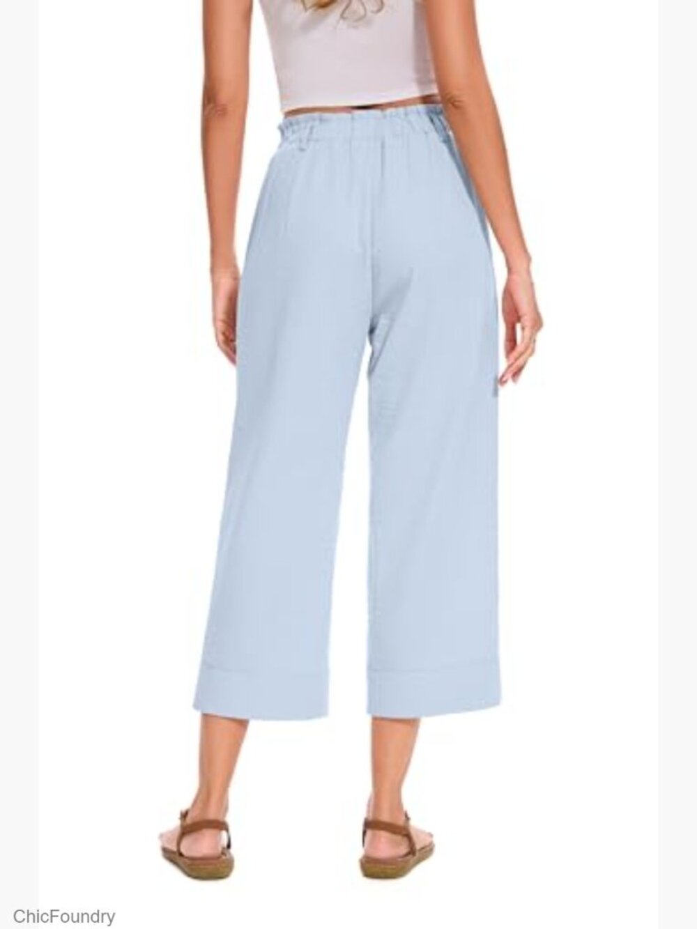 High Waist Wide Leg Trousers Business Work Pants Long Straight Suit Pants - Picture 6 of 6
